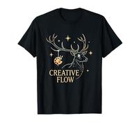 Creative Flow Cerf Mystique Artiste Peintre céleste T-Shirt