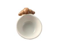 Creative Food Styling Handle Petit Bol de Céramique Mignon Home Dip Dish Food Handle Round Dish/Original Croissant