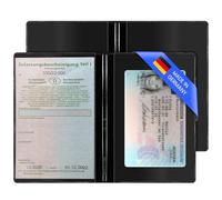 Creative Fox Lot de 2 pochettes noires pour carte grise, Transparent, 178 mm x 128 mm, Noir