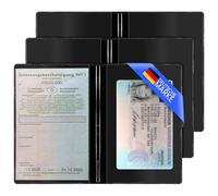 Creative Fox Lot de 2 pochettes noires pour carte grise, Transparent, 178 mm x 128 mm, Noir
