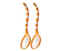 Creative Garden - Cuillère à anguille faite à la main sur le thème de l'océan avec poignée rayée, agitateur à dessert unique pour sucre, thé et décoration, accessoire de cuisine fantaisiste (2, orange