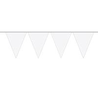 CREATIVE Guirlande de 12 mini drapeaux triangulaires blancs de 3 m de 15 x 11 cm