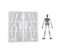 Creative Halloween Squelette Body Stand Flexible Moule en Silicone pour Plâtre Figurine Festives Décoration Crâne en Silicone