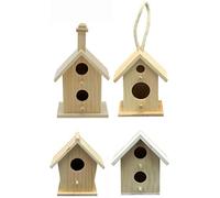 Creative Hobbies Creative HobbiesÃ‚ Mini 4 inch Tall Birdhouse, Set of 4 Styles, Unfinished Wood Ready to Paint Or Decorate by