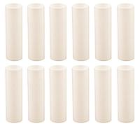 Creative Hobbies Lot de 12 cache-bougies en plastique crème de 7,6 cm de haut - Cache-douille pour chandelier - À glisser sur les douilles de base de candélabre E12