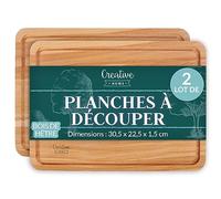 Creative Home 2x Planche a Decouper Rectangulaire en Bois