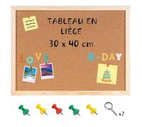 Creative Home 30 x 40 cm Tableau Liege Mural | Panneau Liege Mural | Tableau Liège | Tableau Cuisine | Petit Bureau | Tableau Mural | Bureau Mural | Vision Board | Inclus Punaises Tableau Liège