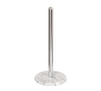Creative Home 73078 Pierre naturelle Base en marbre Serviette en Papier support, chromés avec tube, Blanc