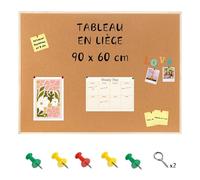 Creative Home - Tableau liège mural 90 x 60 cm - Cadre en pin - Inclus punaises - Vision board