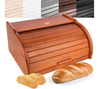 Creative Home Boîte à Pain Aulne | 38 x 28,5 x 17,5 cm (+/- 1 cm) | Hêtre Naturel | avec Couvercle | Boite à Pain | Boite a Pain Bois | Huche à Pain | Boite en Bois | Corbeille a Pain | Boîtes à Pain
