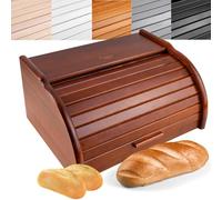 Creative Home Boîte à pain Brun – Hêtre naturel 38 x 28,5 x 17,5 cm – Avec couvercle