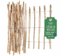 Creative Home Clôture en Bois de Noisetier de 100 cm de haut et 5 m de long | Cloture en Rouleau | Espacement des Lattes 7-9 cm | Clôture de Jardin | Bordure de Pelouse, Bordure de Parterre de Fleurs