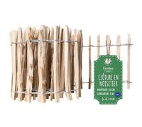 Creative Home Clôture en Bois de Noisetier de 35 cm de haut et 5 m de long | Cloture en Rouleau | Espacement des Lattes 3-5 cm | Clôture de Jardin | Bordure de Pelouse, Bordure de Parterre de Fleurs