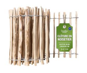 Creative Home Clôture en Bois de Noisetier de 50 cm de haut et 5 m de long