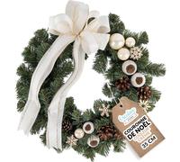 Creative Home Couronne de Noël Couleur Crème Diamètre 35 cm Couronne de Noel Porte Crème