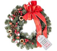 Creative Home Couronne de Noël Rouge | Diamètre 35 cm | Couronne de Porte
