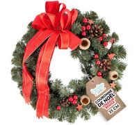 Creative Home Couronne de Noël Rouge Diamètre 35 cm Couronne de Noel Porte Décoration Rouge
