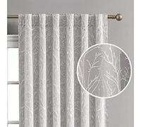 Creative Home Ideas Rideaux occultants (2 panneaux, 127 x 274,3 cm, gris chaud) - Rideaux occultants à isolation thermique avec 2 embrasses - Rideaux de fenêtre Collins pour chambre à coucher et salon