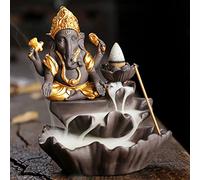 Creative Home Indoor Backflow Incense Burner Zen lwood Soothing Elephant God Incense Burner Ornaments Tea Ceremony (C)