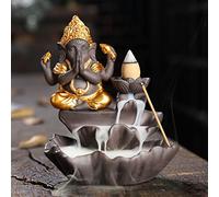 Creative Home Indoor Backflow Incense Burner Zen lwood Soothing Elephant God Incense Burner Ornaments Tea Ceremony (A)
