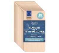 Creative Home Lot de 10 Planche a Decouper Bois | 22,5 x 12,5 x 1,2 cm