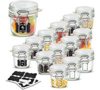 Creative Home Lot de 14 Bocaux en Verre 200ml - Bocal en Verre avec Couvercle
