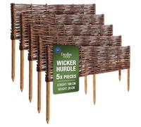 Creative Home Lot de 5 Bordure de Jardin en Saule | 100 x 20 cm (+/- 1 cm) | Clôture de Jardin, Bordure de Parterre | Bordure de Pelouse | Cloture Décorative