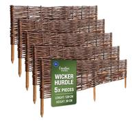 Creative Home Lot de 5 Bordure de Jardin en Saule | 120 x 30 cm (+/- 1 cm) | Clôture de Jardin, Bordure de Parterre | Bordure de Pelouse | Cloture Décorative