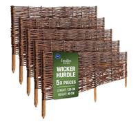 Creative Home Lot de 5 Bordure de Jardin en Saule | 120 x 40 cm (+/- 1 cm) | Clôture de Jardin, Bordure de Parterre | Bordure de Pelouse | Cloture Décorative