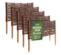 Creative Home Lot de 5 Bordure de Jardin en Saule | 60 x 20 cm (+/- 1 cm) | Clôture de Jardin, Bordure de Parterre | Bordure de Pelouse | Cloture Décorative