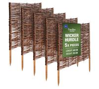 Creative Home Lot de 5 Bordure de Jardin en Saule | 60 x 50 cm (+/- 1 cm) | Clôture de Jardin, Bordure de Parterre | Bordure de Pelouse | Cloture Décorative