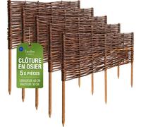 Creative Home Lot de 5 Bordures de Jardin en Saule 60 x 30 cm (+/- 1 cm)