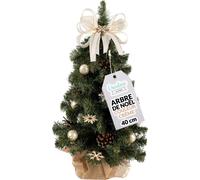 Creative Home Mini Sapin de Noel Artificiel Crème 40cm Sapin de Noël Artificiel Vert / Crème