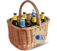 Creative Home Panier à Bouteilles en Osier 6 Compartiments - 40 x 31 x 38 cm
