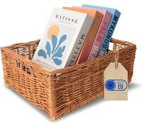 Creative Home Panier de Rangement en Osier 40x30x16cm (+/- 1cm) Boite Rangement Osier Naturel