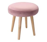 Creative Home Petit banc rond en bois massif rembourré de velours (couleur : rose) - Meubles élégants pour salon, chambre à coucher ou chambre d'enfant