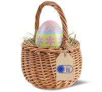 Creative Home Petit Panier de Pâques en Osier | 10 x 10 x 16 cm (+/- 2 cm) | Panier avec anse | Tissé à la main | Panier cadeau | Panier fruits | Marron naturel