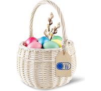 Creative Home Petit Panier de Pâques en Osier Blanc 22 x 22 x 26 cm (+/- 2 cm)