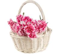 Creative Home Petit Panier de Pâques en Osier Blanc | 22 x 22 x 26 cm (+-- 2 cm) | Tissé à la main | Panier fruits