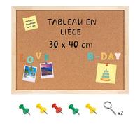 Creative Home Tableau liège mural 30 x 40 cm (±2 cm) – Avec punaises incluses