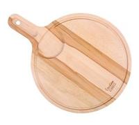 Creative Home Pizza Planche a Decouper en Bois 40x30x1,5cm Rainure pour Jus Espace Bol Marron G