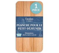 Creative Home Planche a Decouper Bois | 22,5 x 12,5 x 1,2 cm | Petite Planche à Découper en Bois pour Apero et Petit Dejeuner