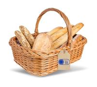 Creative Home Plateau en Osier avec Fond en Contreplaqué | 55 x 42 cm (+/- 2 cm) | Pain Légumes Fruits | Décoration Rustique Cuisine et Maison | Panier de Rangement | Robuste Léger | Tissé à la Main