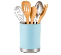 Creative Home Porte-couverts épais en acier inoxydable - Taille S : 12,7 cm de diamètre x 16,5 cm de hauteur - Bleu océan