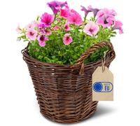 Creative Home Pot De Fleurs En Osier Foncé Hauteur 30 Cm Tissé À La Main Protection Intérieur Pot De Fleurs Rangement Multicolore