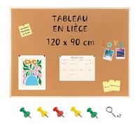 Creative Home Tableau Liege Mural 120 x 90 cm (+/- 2 cm) | Panneau Liege Mural | Tableau Liège | Tableau Cuisine | Petit Bureau | Vision Board | Inclus Punaises