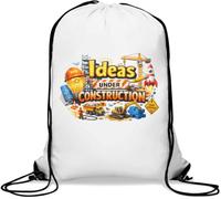Creative Ideas in Progress and Development Sac de gym décontracté avec cordon Blanc