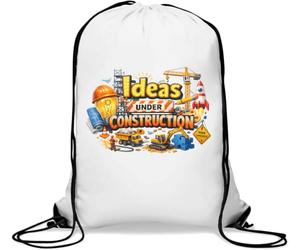 Creative Ideas in Progress and Development Sac de gym décontracté avec cordon Blanc