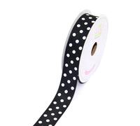 Creative Ideas Ruban gros-grain blanc à pois de LUV Ribons de 20,3 cm Noir