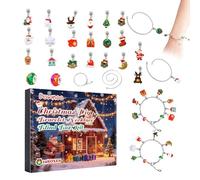 Creative Jewelry Maker - Holiday Countdown Kit for Girls | Alloy with Colorful Beads, 24 Days DIY Bracelet Set for Teens Daughters Wife, Fun Craft Activity for Party Winter Celebration Gathering